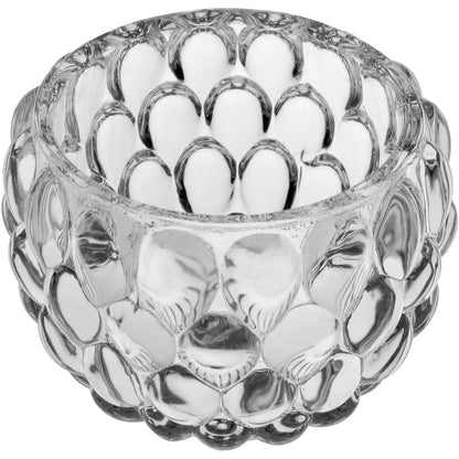 Castiçal de Vidro Transparente 6x8cm Porta Velas Elegante