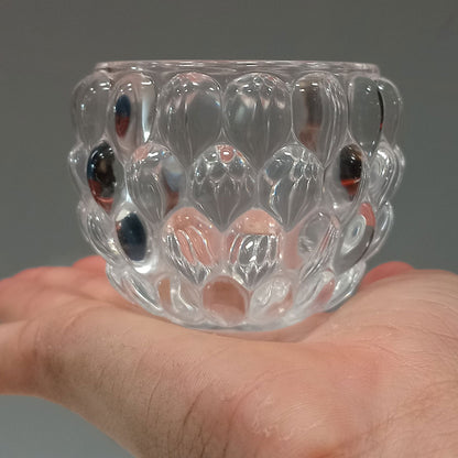 Castiçal de Vidro Transparente 6x8cm Porta Velas Elegante