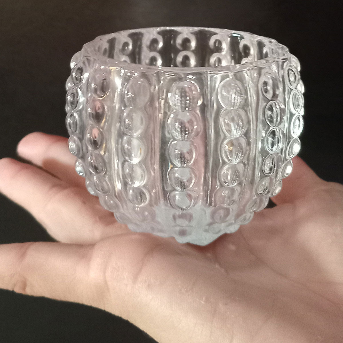 Castiçal de Vidro Transparente 6x8cm para Velas Decorativas