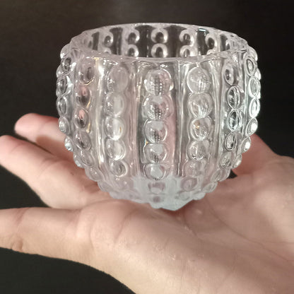 Castiçal de Vidro Transparente 6x8cm para Velas Decorativas