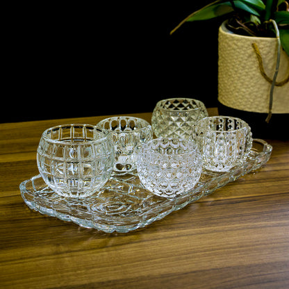 Castiçal de Vidro Transparente 8x10cm - Decoração Elegante para Velas