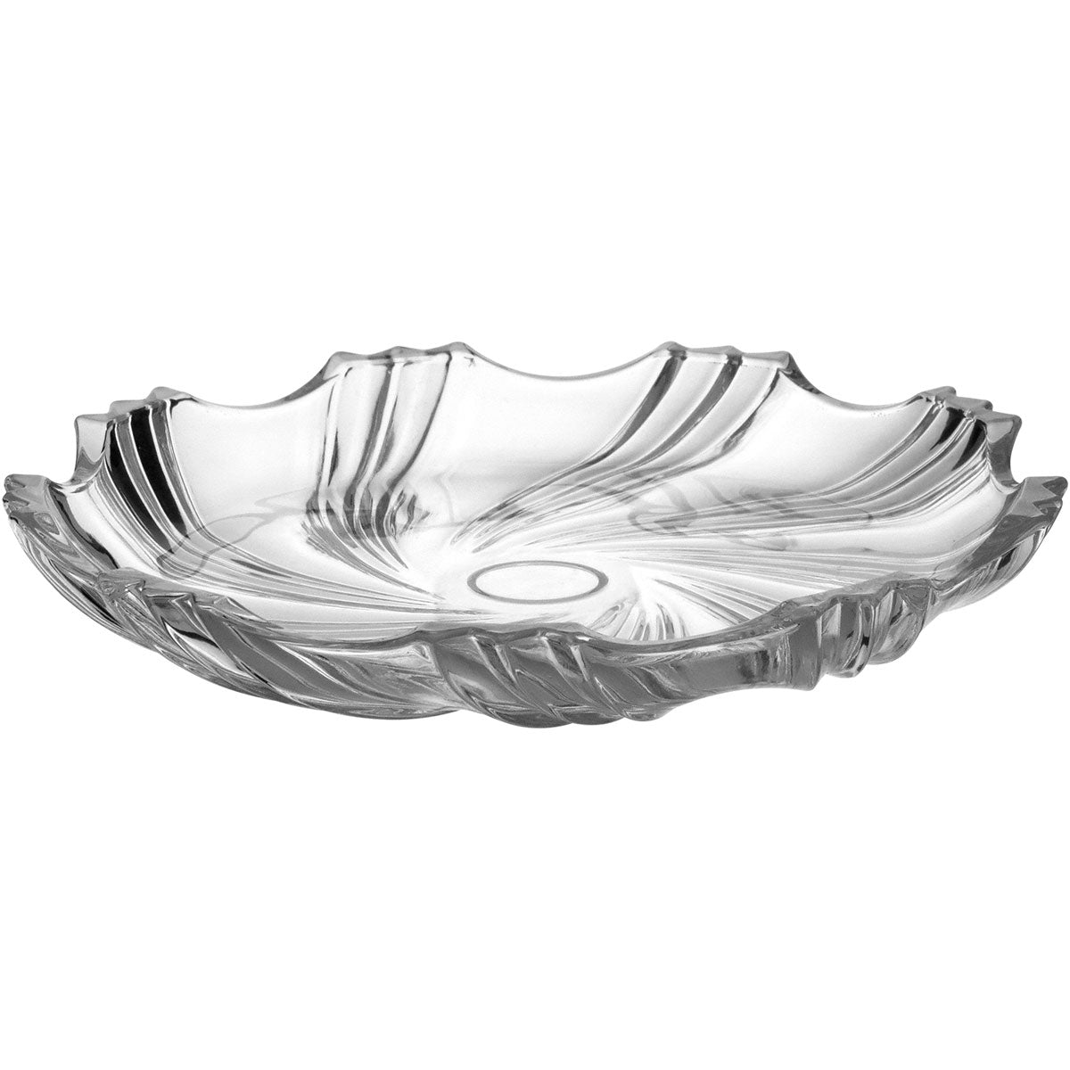 Centro de Mesa de Vidro Transparente 23x23cm 3,2cm - Decoração Elegante