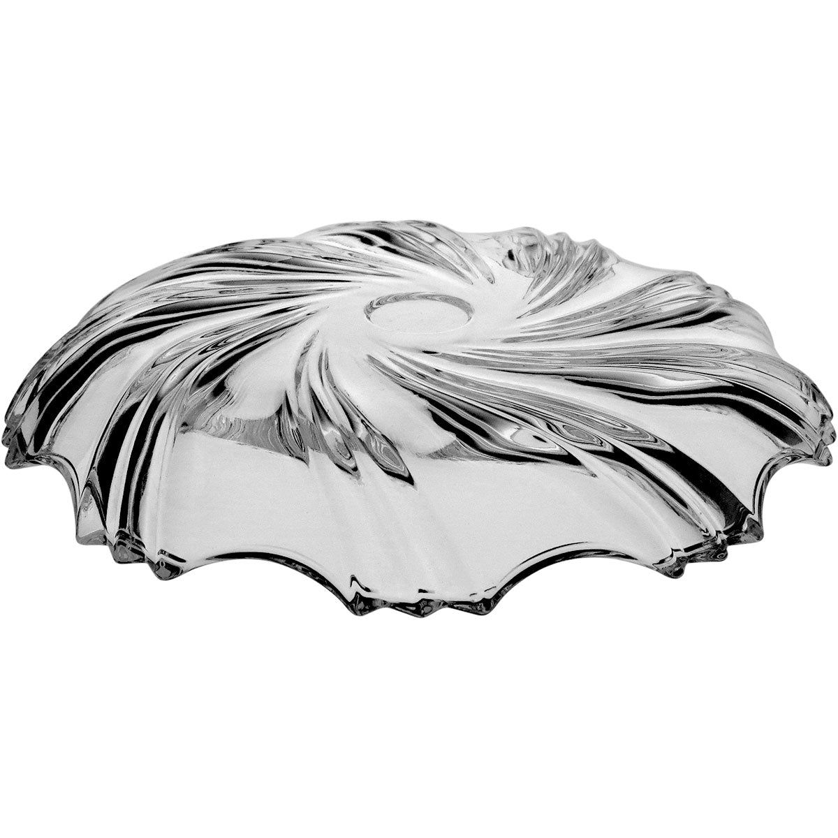 Centro de Mesa de Vidro Transparente 23x23cm 3,2cm - Decoração Elegante