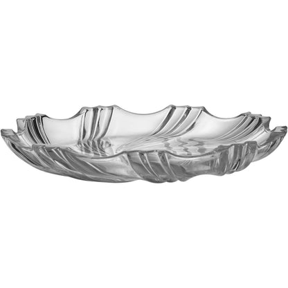 Centro de Mesa de Vidro Transparente 23x23cm 3,2cm - Decoração Elegante