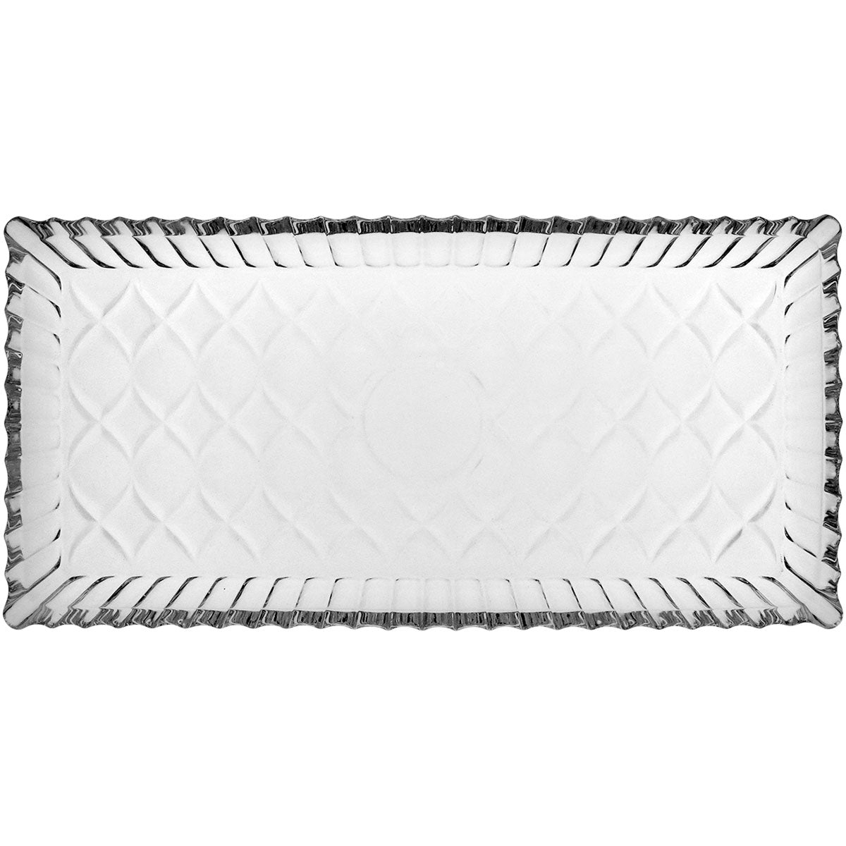 Bandeja de Vidro Transparente 34x17cm para Servir Bebidas e Petiscos