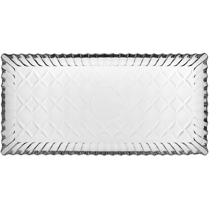 Bandeja de Vidro Transparente 34x17cm para Servir Bebidas e Petiscos