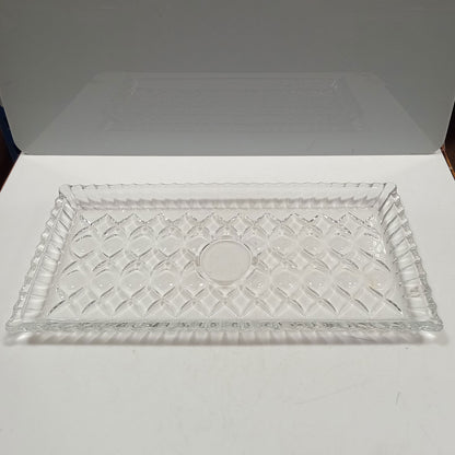 Bandeja de Vidro Transparente 34x17cm para Servir Bebidas e Petiscos
