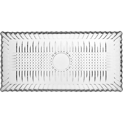 Bandeja de Vidro Transparente 34x17cm - Elegante para Servir e Decorar