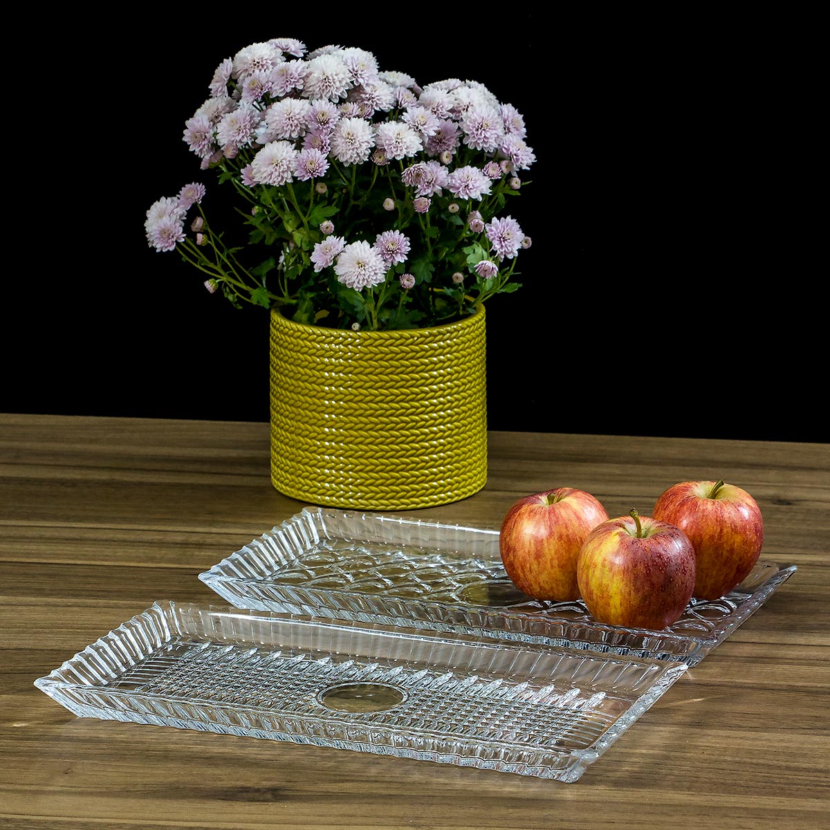 Bandeja de Vidro Transparente 34x17cm - Elegante para Servir e Decorar