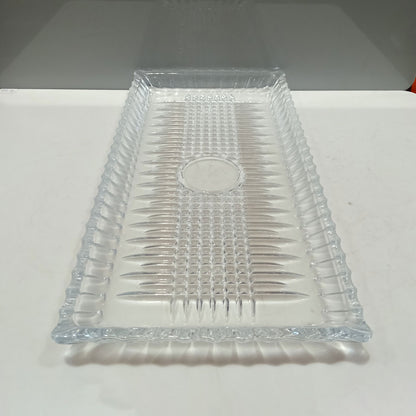 Bandeja de Vidro Transparente 34x17cm - Elegante para Servir e Decorar