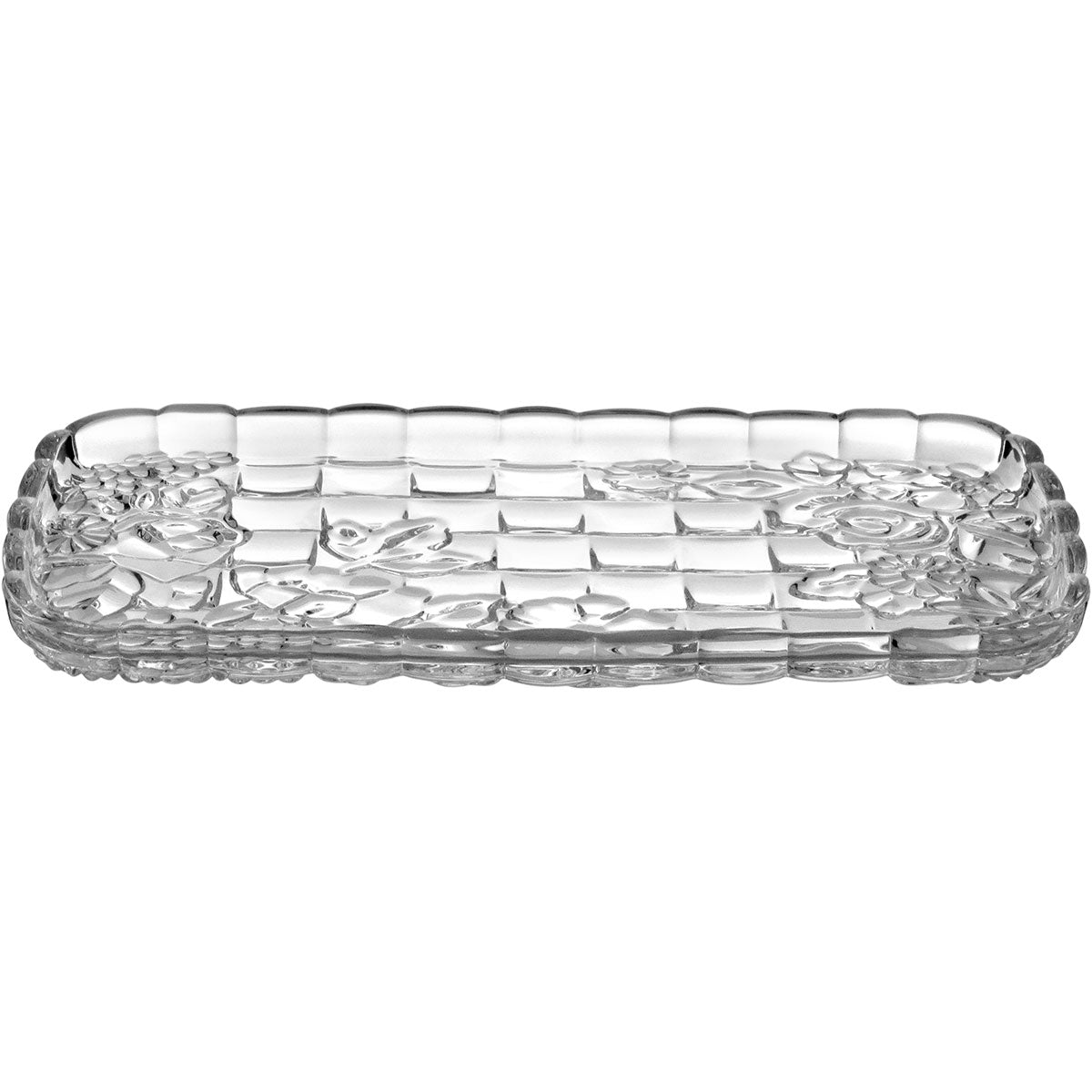 Bandeja de Vidro Transparente 35x18cm para Servir Bebidas e Petiscos