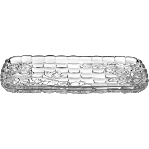 Bandeja de Vidro Transparente 35x18cm para Servir Bebidas e Petiscos