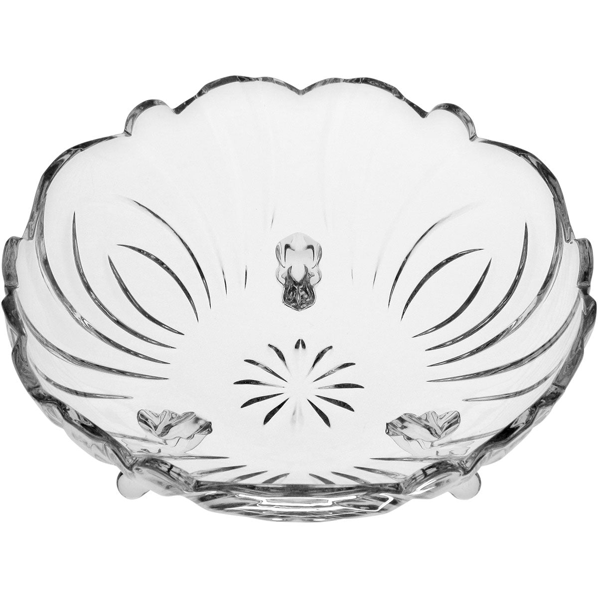 Centro de Mesa em Vidro Transparente 23x23x9cm Decorativo