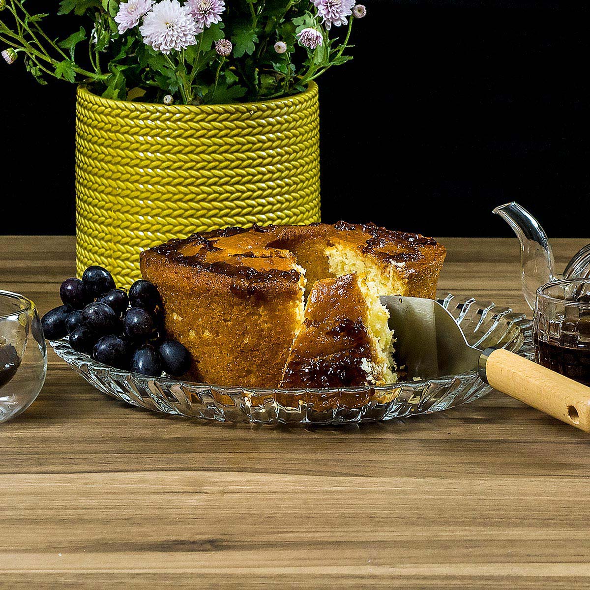 Centro de Mesa em Vidro Transparente 29x29cm Decorativo