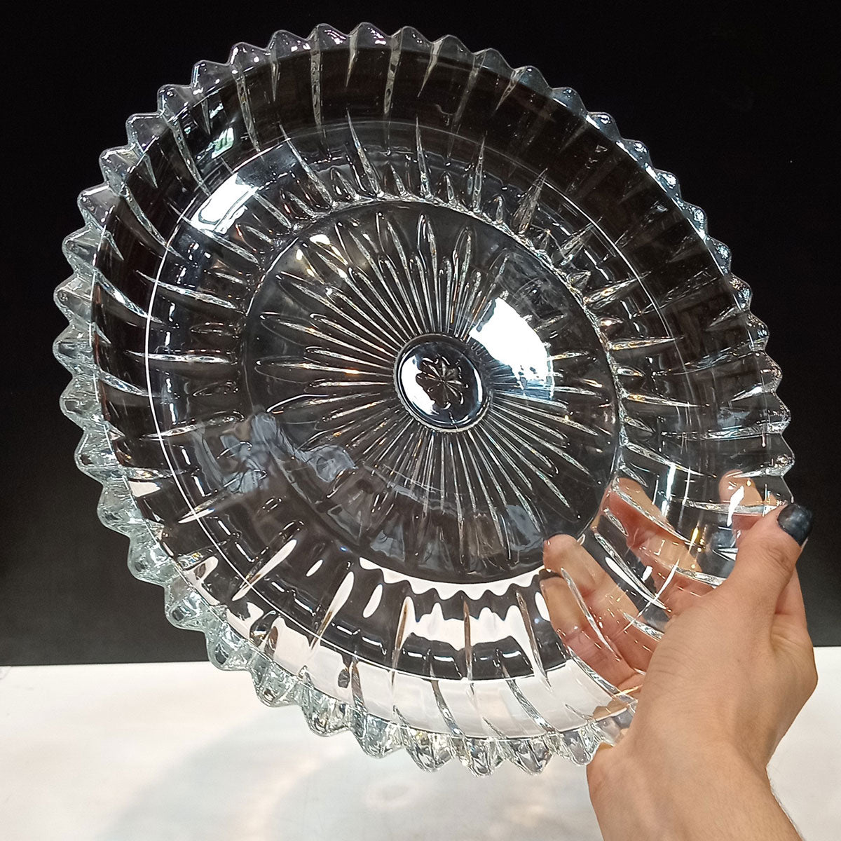 Centro de Mesa em Vidro Transparente 29x29cm Decorativo