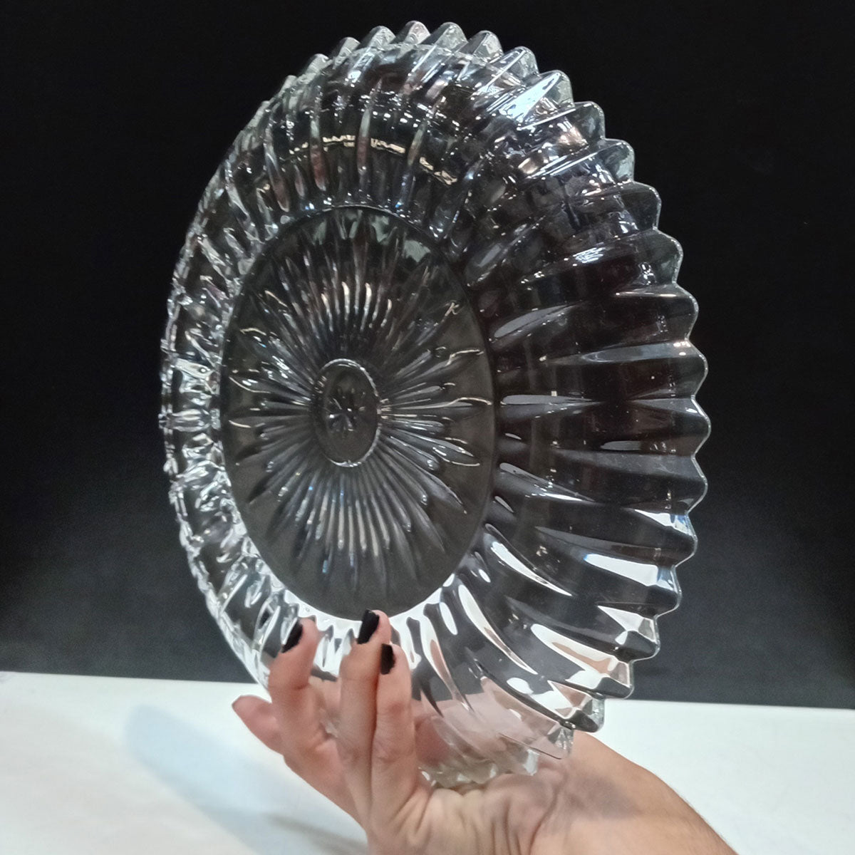 Centro de Mesa em Vidro Transparente 29x29cm Decorativo