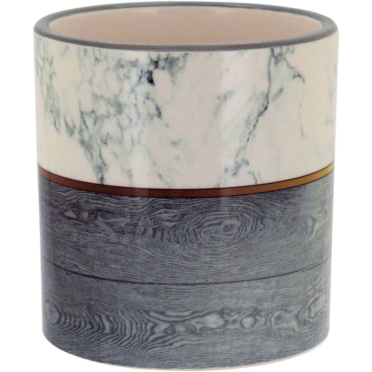 Cachepô de Cerâmica Cinza 10x10cm para Plantas - Decoração Elegante