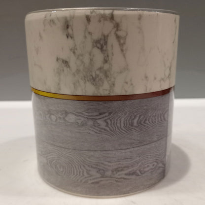 Cachepô de Cerâmica Cinza 10x10cm para Plantas - Decoração Elegante