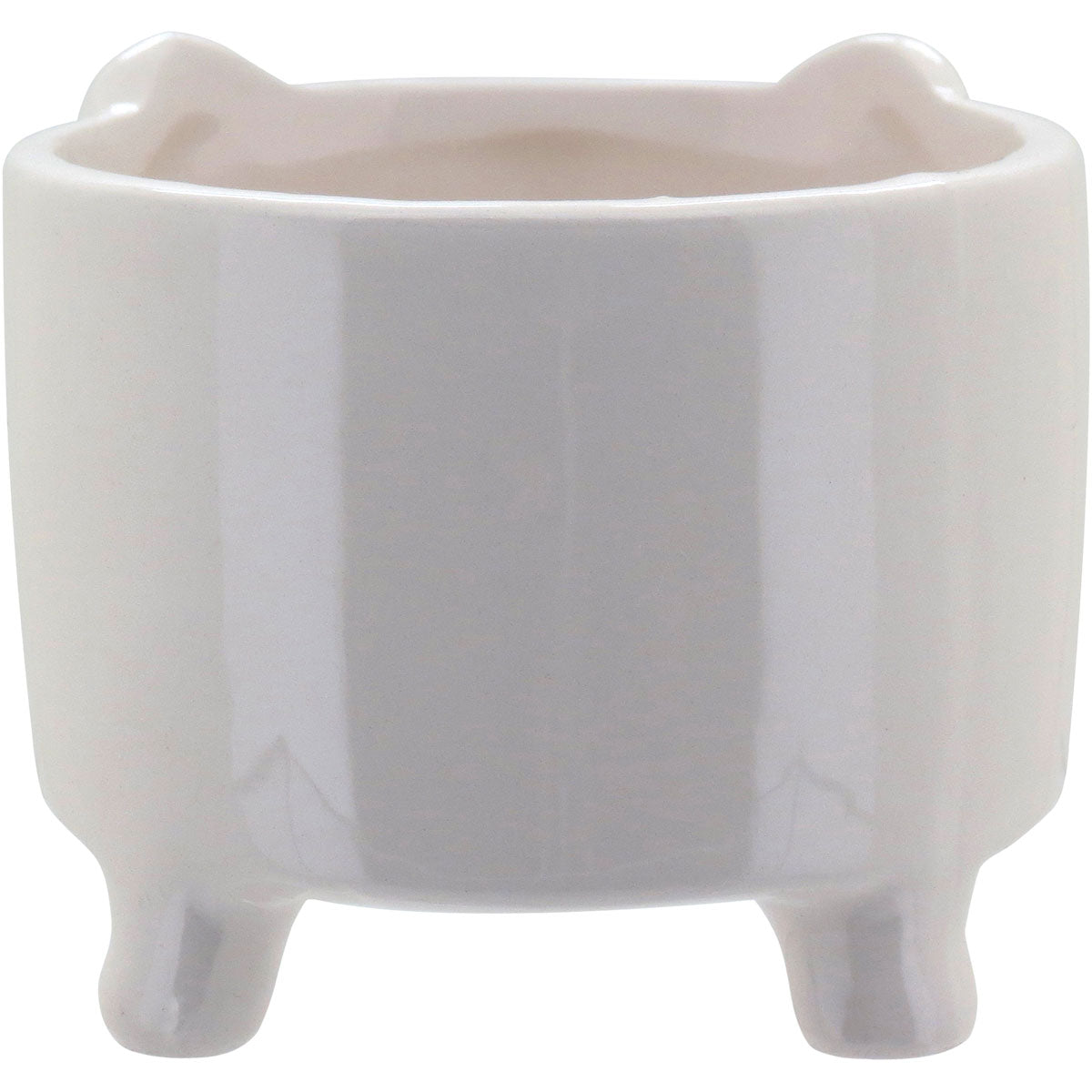 Cachepô Elefante Cerâmica Branca 9cm - Decoração para Plantas