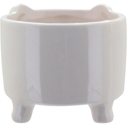 Cachepô Elefante Cerâmica Branca 9cm - Decoração para Plantas