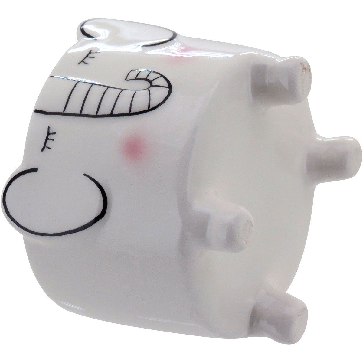 Cachepô Elefante Cerâmica Branca 9cm - Decoração para Plantas