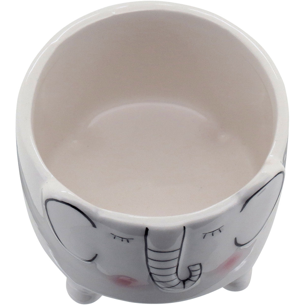 Cachepô Elefante Cerâmica Branca 9cm - Decoração para Plantas