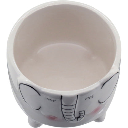 Cachepô Elefante Cerâmica Branca 9cm - Decoração para Plantas