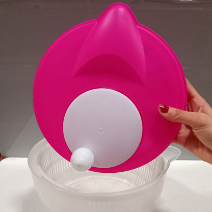 Secador de Salada Plástico Rosa 19x27x24cm - Capacidade Ideal