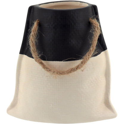 Vaso de Cerâmica Branco 12x12cm para Decoração Floral