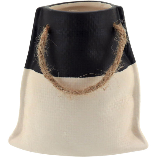 Vaso de Cerâmica Branco 12x12cm para Decoração Floral