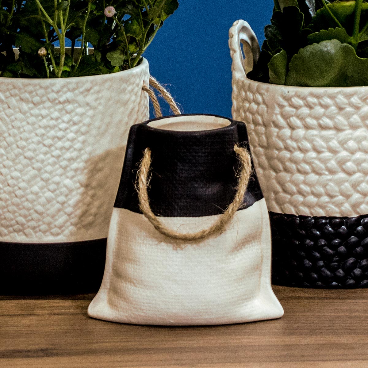 Vaso de Cerâmica Branco 12x12cm para Decoração Floral