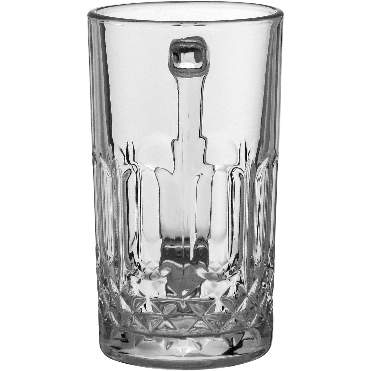 Caneca de Cerveja Vidro 550ml Transparente Alça Confortável 15x12cm