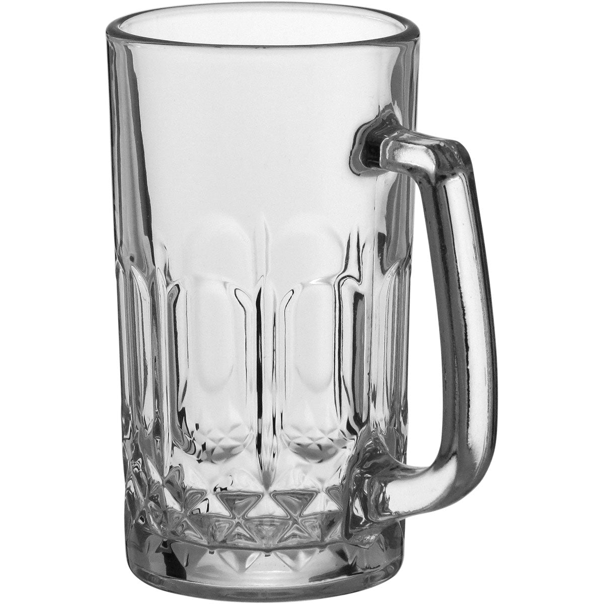 Caneca de Cerveja Vidro 550ml Transparente Alça Confortável 15x12cm