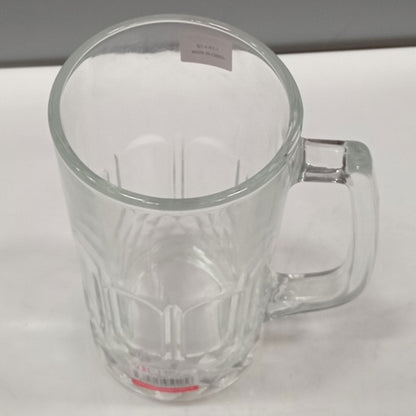 Caneca de Cerveja Vidro 550ml Transparente Alça Confortável 15x12cm