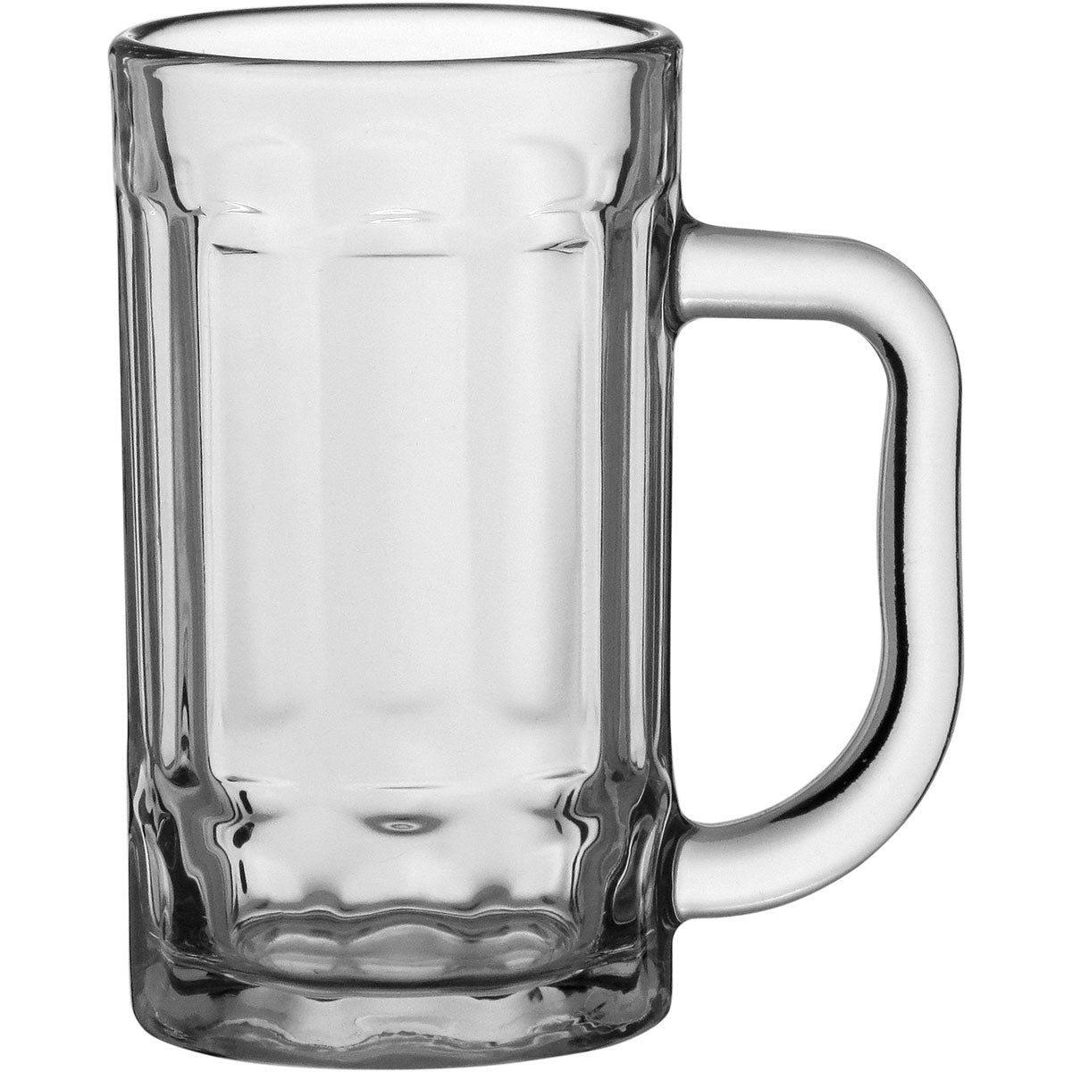 Caneca de Cerveja em Vidro Transparente 380ml 13x11cm Alça Confortável