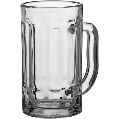 Caneca de Cerveja em Vidro Transparente 380ml 13x11cm Alça Confortável