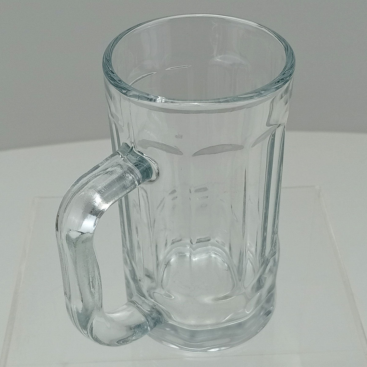 Caneca de Cerveja em Vidro Transparente 380ml 13x11cm Alça Confortável