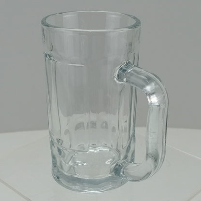 Caneca de Cerveja em Vidro Transparente 380ml 13x11cm Alça Confortável
