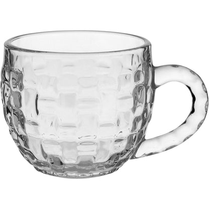 Jogo 6 Xícaras de Café em Vidro Transparente 180ml 7x10x8cm