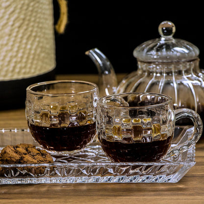 Jogo 6 Xícaras de Café em Vidro Transparente 180ml 7x10x8cm