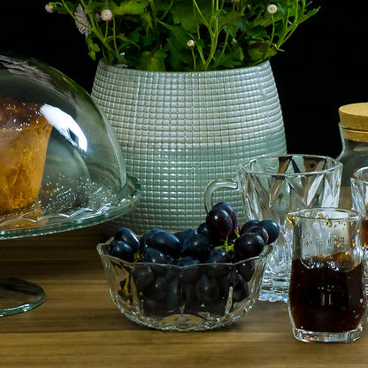 Saladeira de Vidro Transparente 450ml 6 peças 13x13cm