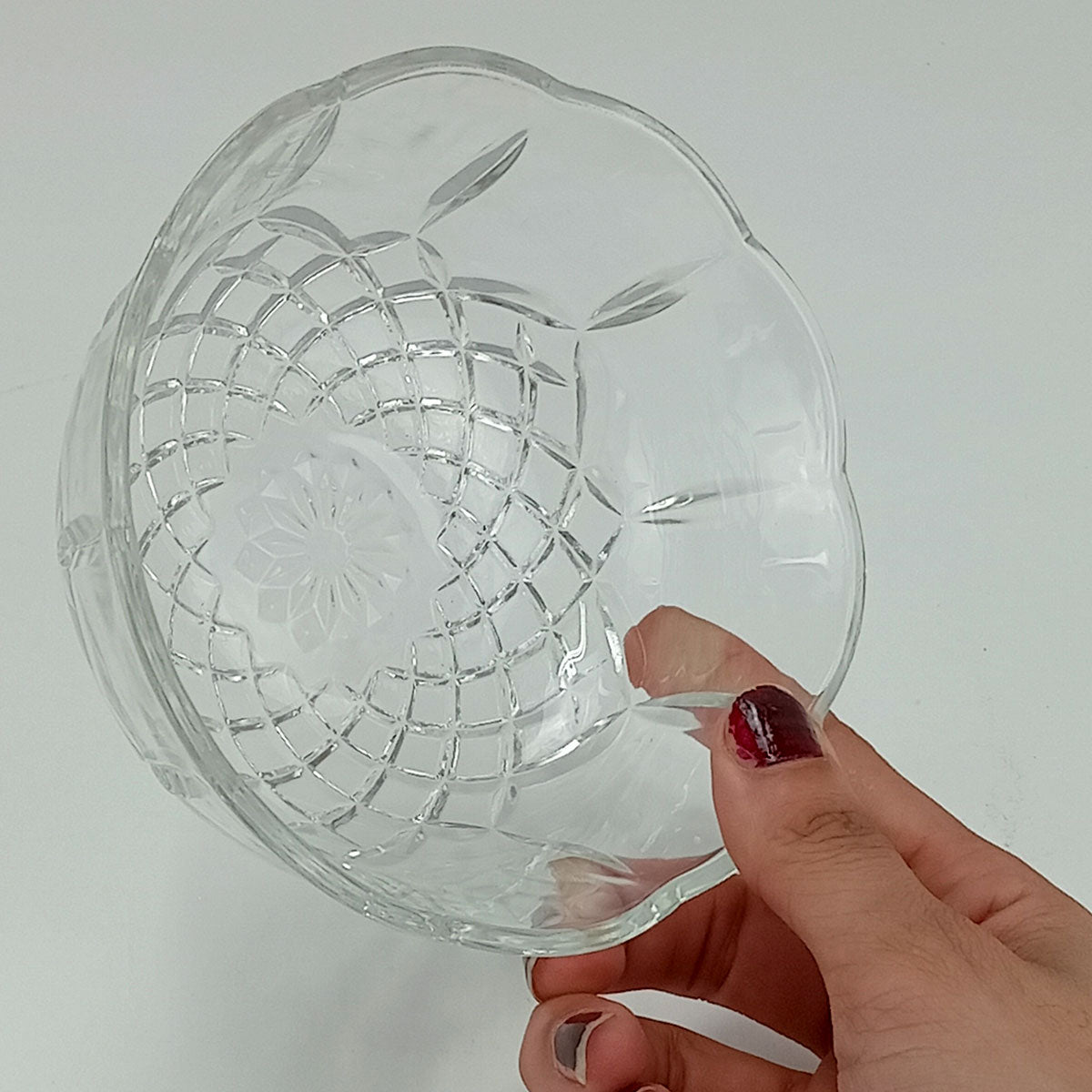 Saladeira de Vidro Transparente 450ml 6 peças 13x13cm