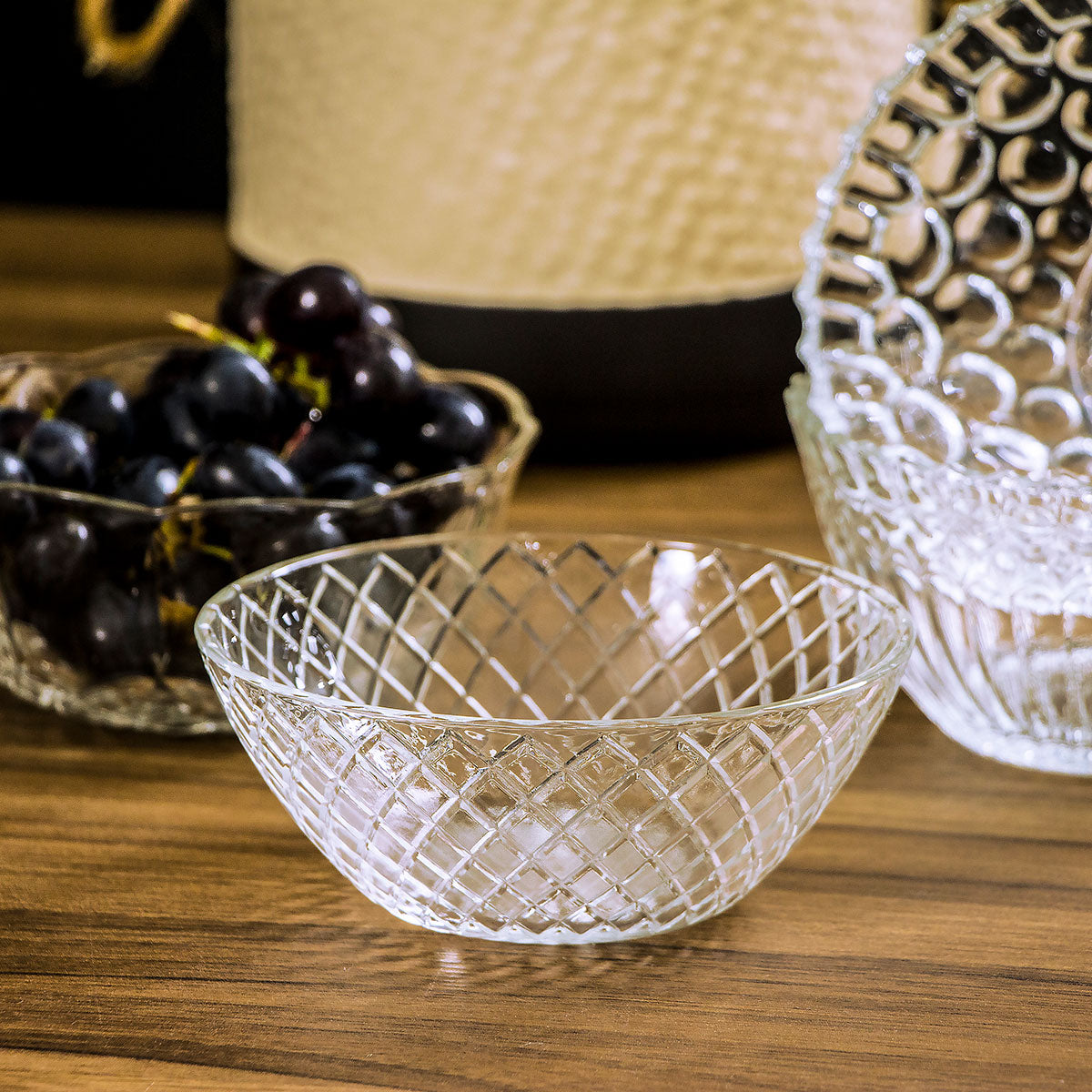 Saladeira de Vidro Transparente 450ml 5x13cm - Jogo com 6 Peças