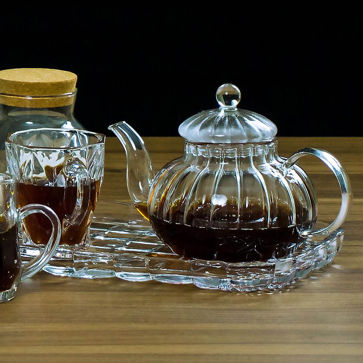 Chaleira de Borossilicato 600ml Transparente com Bico de Precisão