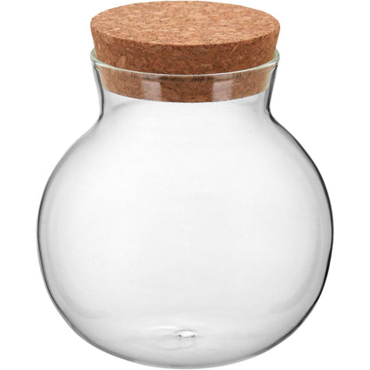Pote Borossilicato 200ml com Tampa Cortiça Transparente para Alimentos