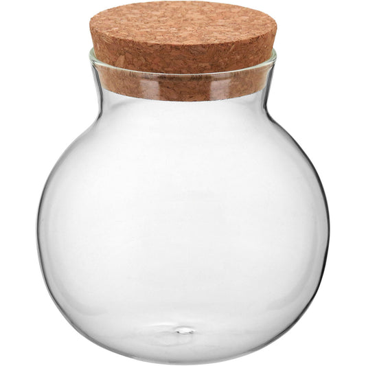 Pote Borossilicato 200ml com Tampa Cortiça Transparente para Alimentos