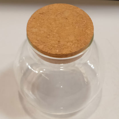 Pote Borossilicato 200ml com Tampa Cortiça Transparente para Alimentos