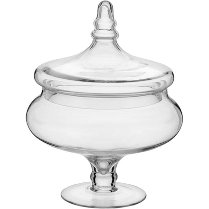 Potiche de Vidro Transparente 31x24cm Bomboniere Decorativa