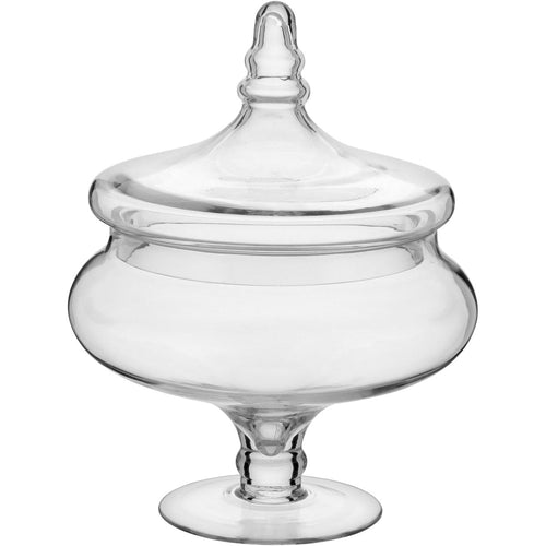 Potiche de Vidro Transparente 31x24cm Bomboniere Decorativa