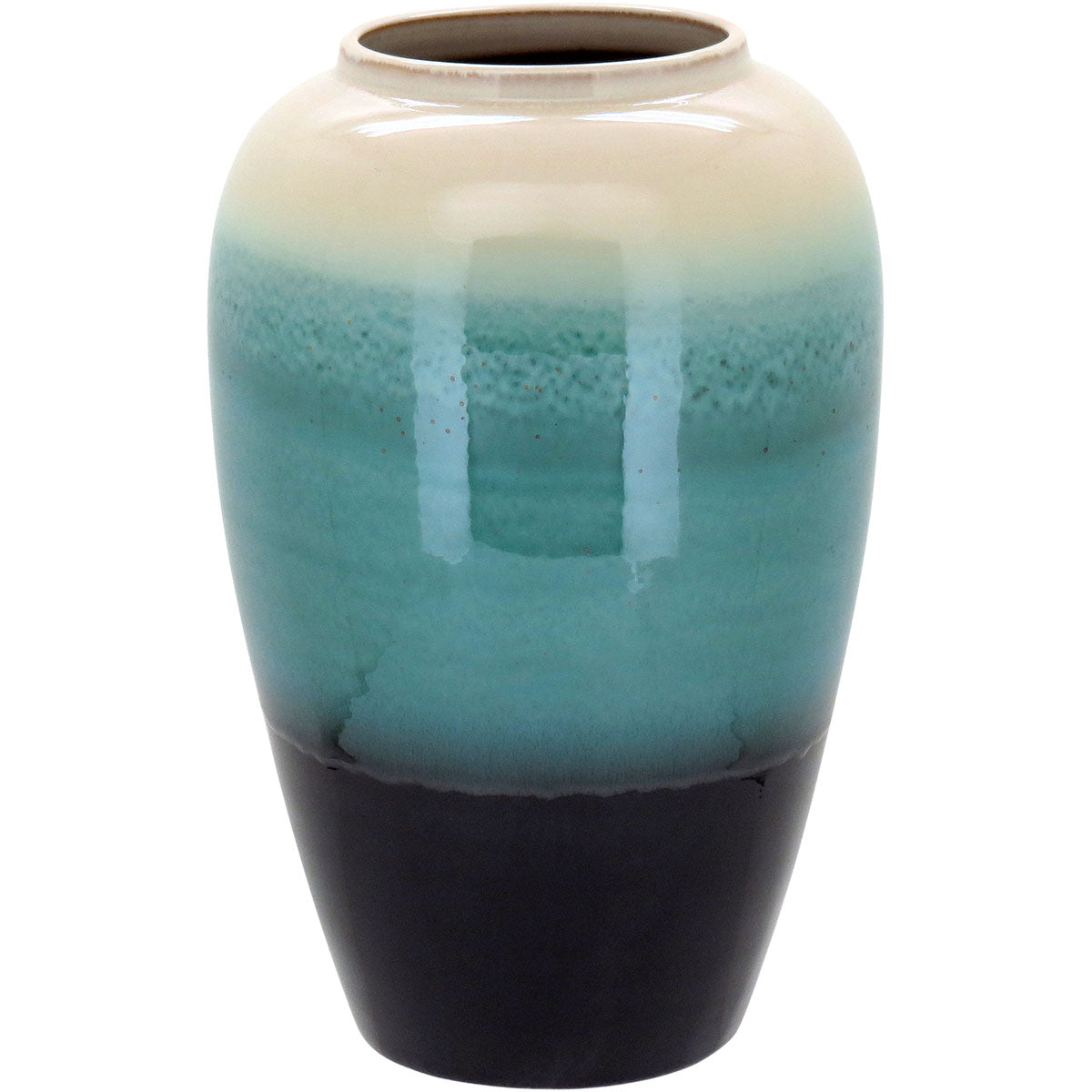 Vaso de Cerâmica Verde 35x13cm - Ideal para Flores e Decoração